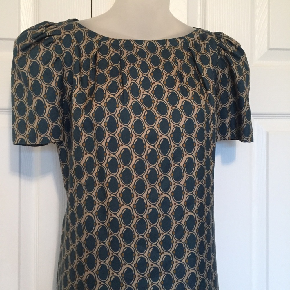 HOSS INTROPIA SIZE 34 MINI DRESS BLUE TAN 36 WAIST